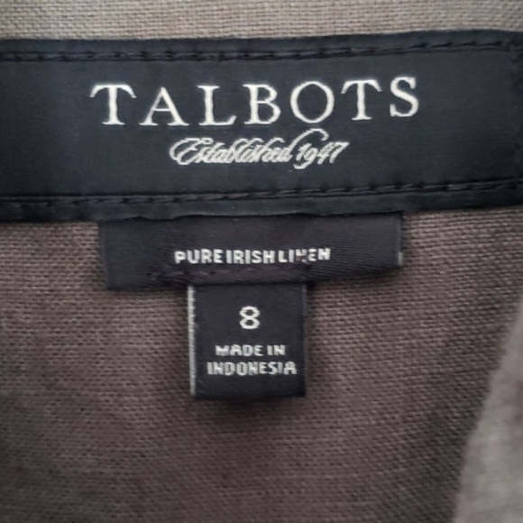 Talbots Pure Linen Army Green Belted Safari Jacket - Picture 4 of 4